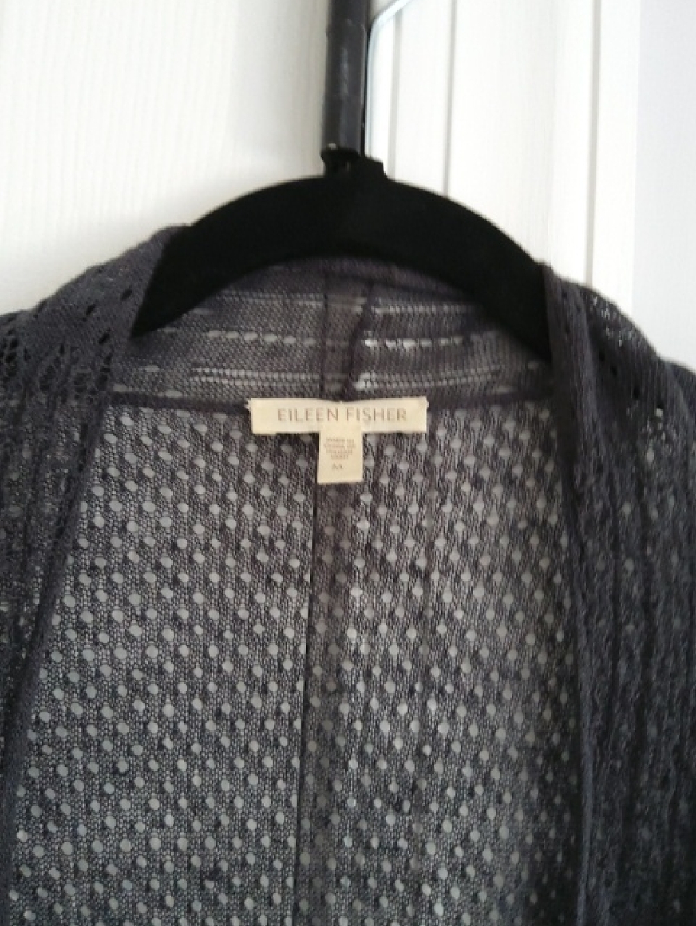 EILEEN FISHER💥Nwot💥Charcoal Gray Open-Front Knit Cardigan - Picture 2 of 5